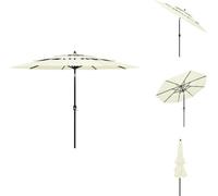 vidaXL Parasol avec mât en aluminium 3 couches couleur sable 3 m - Parasols & ombrelles
