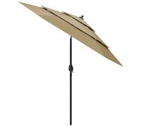 vidaXL Parasol avec mât en aluminium 3 couches Taupe 2,5 m