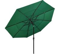 vidaXL Parasol avec mât en aluminium 3 couches vert 3,5 m