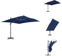 vidaXL Parasol avec mât en aluminium 3 x 3 m bleu azur - Parasols & Protection solaire