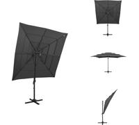 vidaXL Parasol avec mât en aluminium 4 couches Anthracite 250x250 cm - Parasols & Protection solaire