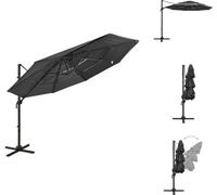 vidaXL Parasol avec mât en aluminium 4 couches anthracite 3x3 m - Parasols & Protection solaire