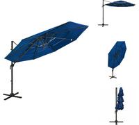 vidaXL Parasol avec mât en aluminium 4 couches bleu azur 3x3 m - Parasols & Protection solaire
