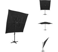 vidaXL Parasol avec mât en aluminium 4 couches noir 250x250 cm - Parasols & Protection solaire