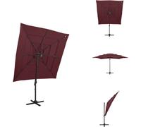 vidaXL Parasol avec mât en aluminium 4 couches rouge bordeaux 250x250 cm - Parasols & Protection solaire