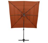 vidaXL Parasol avec mât en aluminium 4 couches Terracota 250x250 cm