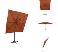 vidaXL Parasol avec mât en aluminium 4 couches Terracota 250x250cm - Parasols & Protection solaire