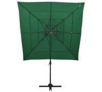 vidaXL Parasol avec mât en aluminium 4 couches vert 250x250 cm