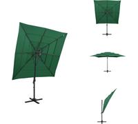 vidaXL Parasol avec mât en aluminium 4 couches vert 250x250 cm - Parasols & Protection solaire