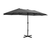 vidaXL Parasol avec mât en aluminium 460 x 270 cm Anthracite
