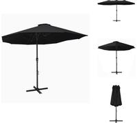 vidaXL Parasol avec mât en aluminium 460x270 cm Noir - Parasols & ombrelles