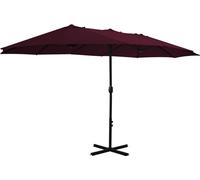 vidaXL Parasol avec mât en aluminium 460x270 cm rouge bordeaux