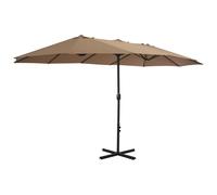 vidaXL Parasol avec mât en aluminium 460x270 cm Taupe