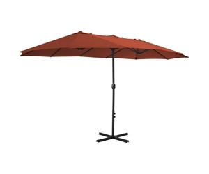 vidaXL Parasol avec mât en aluminium 460x270 cm Terracota