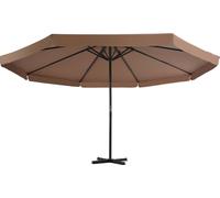 vidaXL Parasol avec mât en aluminium 500 cm Taupe
