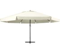 vidaXL Parasol avec mât en aluminium 600 cm blanc sable