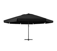 vidaXL Parasol avec mât en aluminium 600 cm noir