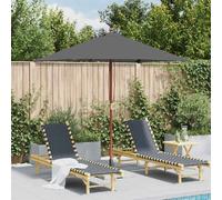 vidaXL Parasol avec mât en bois 150x200 cm Anthracite