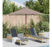 vidaXL Parasol avec mât en bois 150x200 cm Taupe