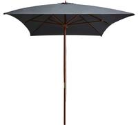 vidaXL Parasol avec mât en bois 200Ã300 cm Anthracite