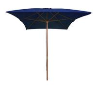 vidaXL Parasol avec mât en bois 200x300 cm bleu