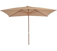 vidaXL Parasol avec mât en bois 200x300 cm Taupe