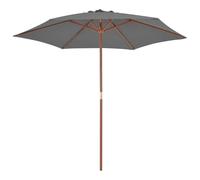 vidaXL Parasol avec mât en bois 270 cm Anthracite