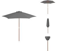 vidaXL Parasol avec mât en bois 270 cm Anthracite - Parasols & Protection solaire