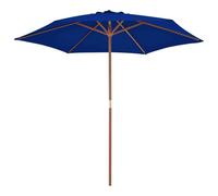 vidaXL Parasol avec mât en bois 270 cm bleu