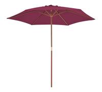 vidaXL Parasol avec mât en bois 270 cm rouge bordeaux