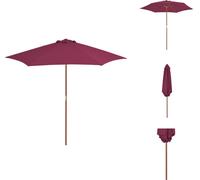 vidaXL Parasol avec mât en bois 270 cm rouge bordeaux - Parasols & Protection solaire