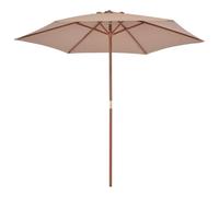 vidaXL Parasol avec mât en bois 270 cm Taupe