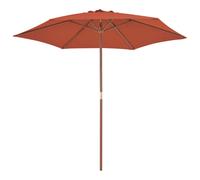 vidaXL Parasol avec mât en bois 270 cm Terracota