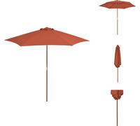 vidaXL Parasol avec mât en bois 270 cm Terracota - Parasols & Protection solaire