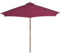 vidaXL Parasol avec mât en bois 300 cm rouge bordeaux