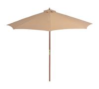 vidaXL Parasol avec mât en bois 300 cm Taupe