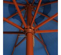 vidaXL Parasol avec mât en bois 300x258 cm Bleu