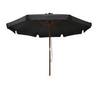 vidaXL Parasol avec mât en bois 330 cm Anthracite