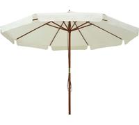 vidaXL Parasol avec mât en bois 330 cm blanc sable