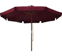 vidaXL Parasol avec mât en bois 330 cm rouge bourgogne