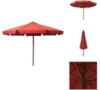 vidaXL Parasol avec mât en bois 330 cm Terracotta - Parasols et protections solaires