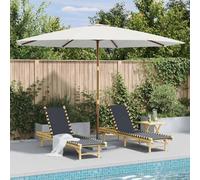 vidaXL Parasol avec mât en bois 350 cm blanc sable