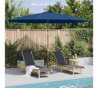 vidaXL Parasol avec mât en bois 350 cm bleu