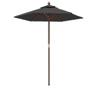 vidaXL Parasol avec mât en bois Anthracite 196x231 cm