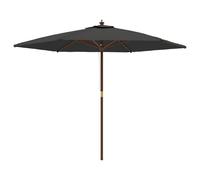 vidaXL Parasol avec mât en bois Anthracite 299x240 cm