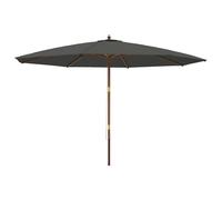 vidaXL Parasol avec mât en bois Anthracite 400x273 cm