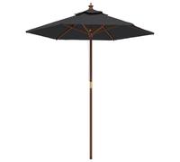 vidaXL Parasol avec mât en bois noir 196x231 cm