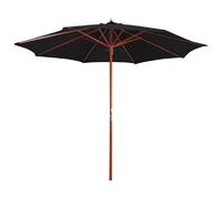 vidaXL Parasol avec mât en bois 300x258 cm Noir