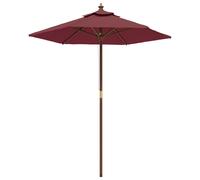 vidaXL Parasol avec mât en bois rouge bordeaux 196x231 cm