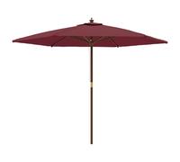 vidaXL Parasol avec mât en bois rouge bordeaux 299x240 cm
